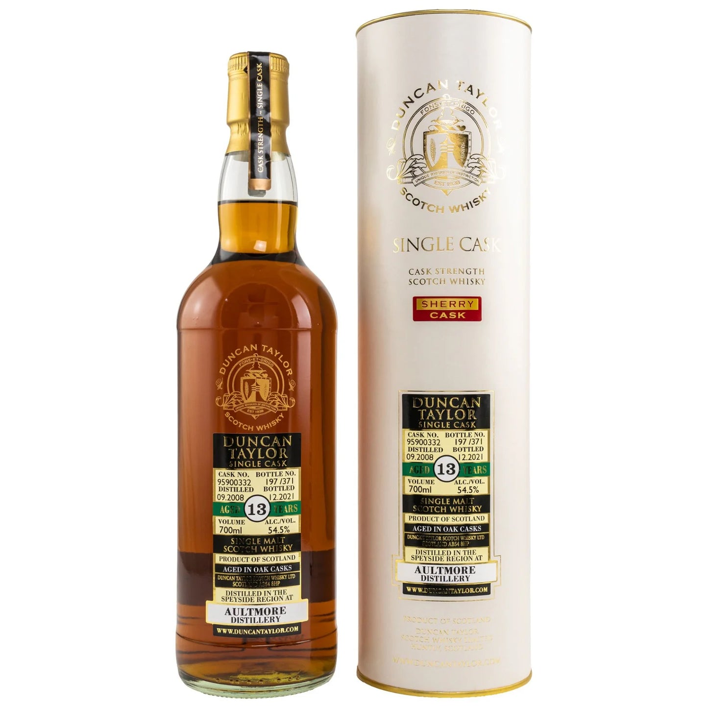 Aultmore 2008/2021 - 13 Jahre Sherry Cask 54,5 % (Duncan Taylor)