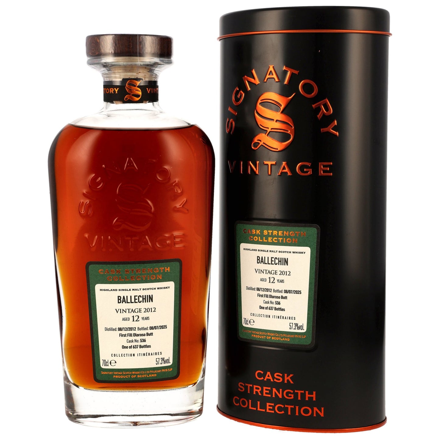 Ballechin 12 Jahre 2012–2025 Signatory Vintage Cask Strength Collection First Fill Oloroso Sherry Butt 57,3%
