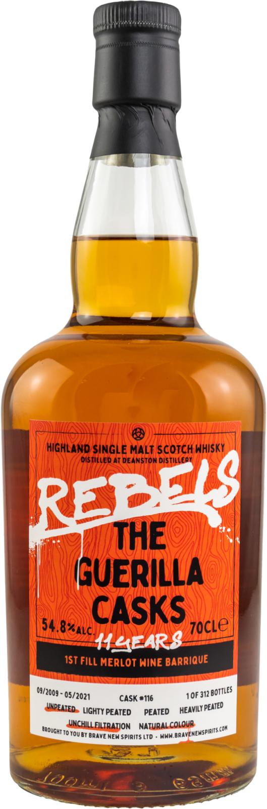 Deanston Rebels Guerilla Cask 11 Jahre Merlot 54,8 % (Brave New Spirit)