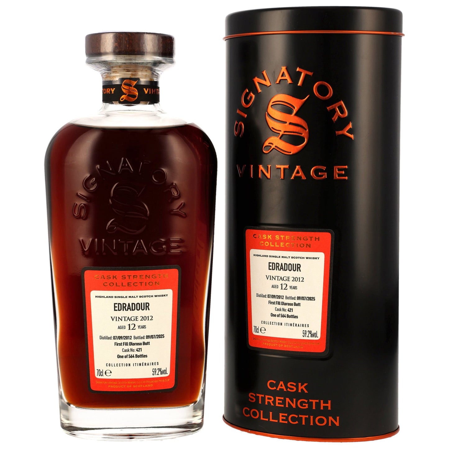 Edradour 12 Jahre 2012–2025 Signatory Vintage Cask Strength Collection First Fill Oloroso Sherry Butt 59,2%