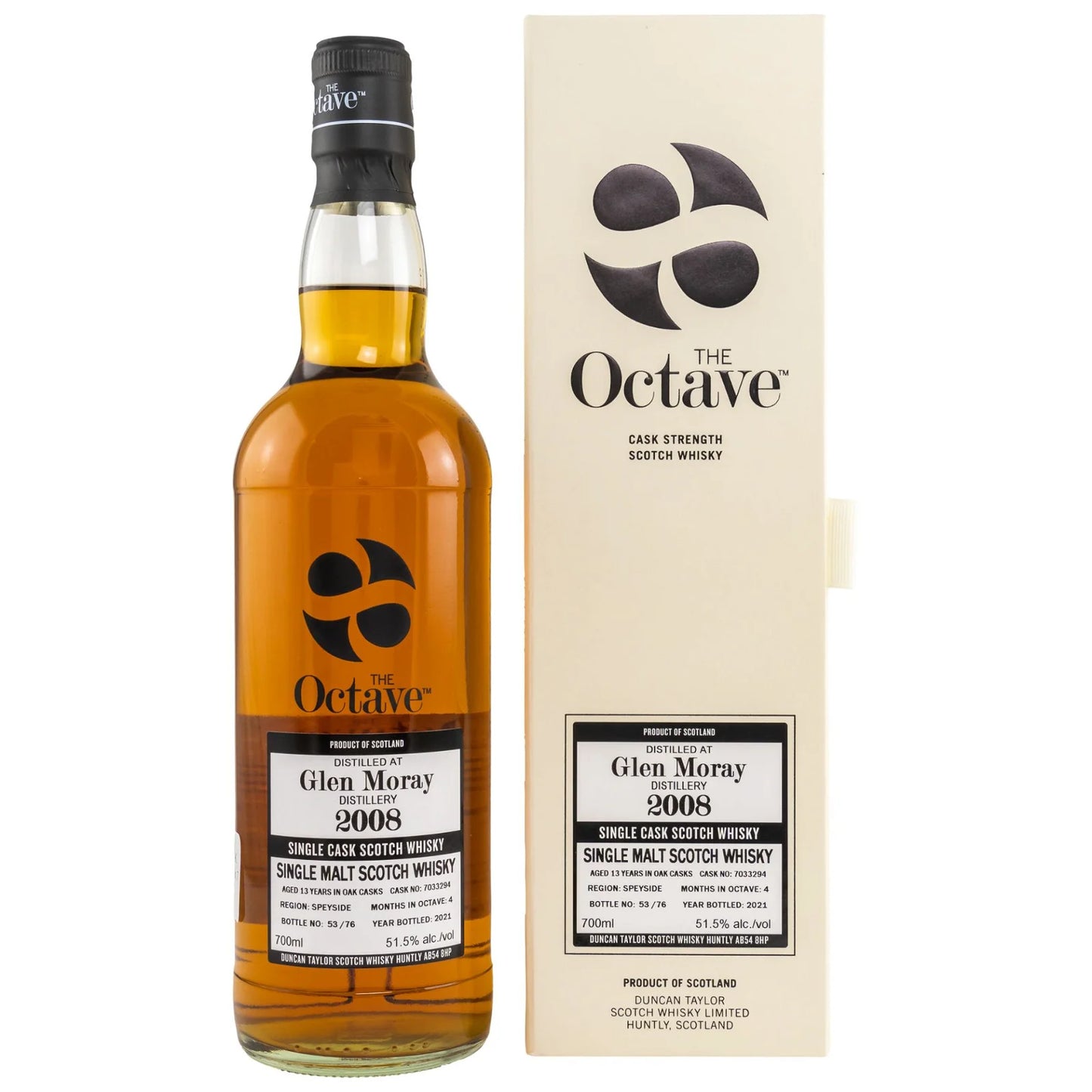 Glen Moray 2008/2021 - 13 Jahre Single Cask The Octave 51,5 % (Duncan Taylor)