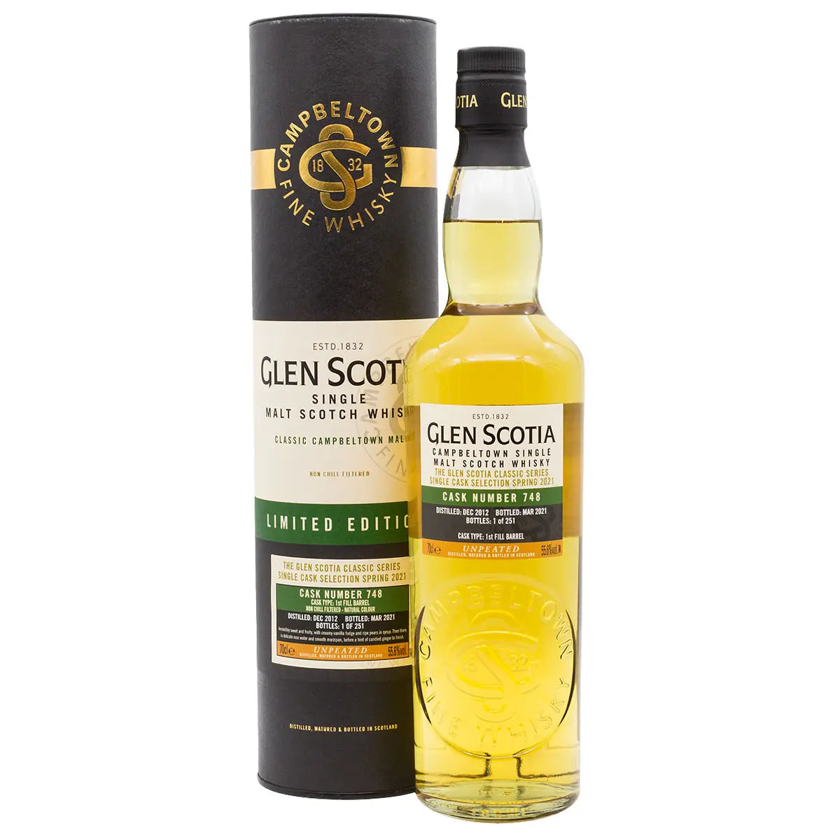 Glen Scotia 9 Jahre Sigle Cask Nr.: 748 Bourbon 9J 55,6 %