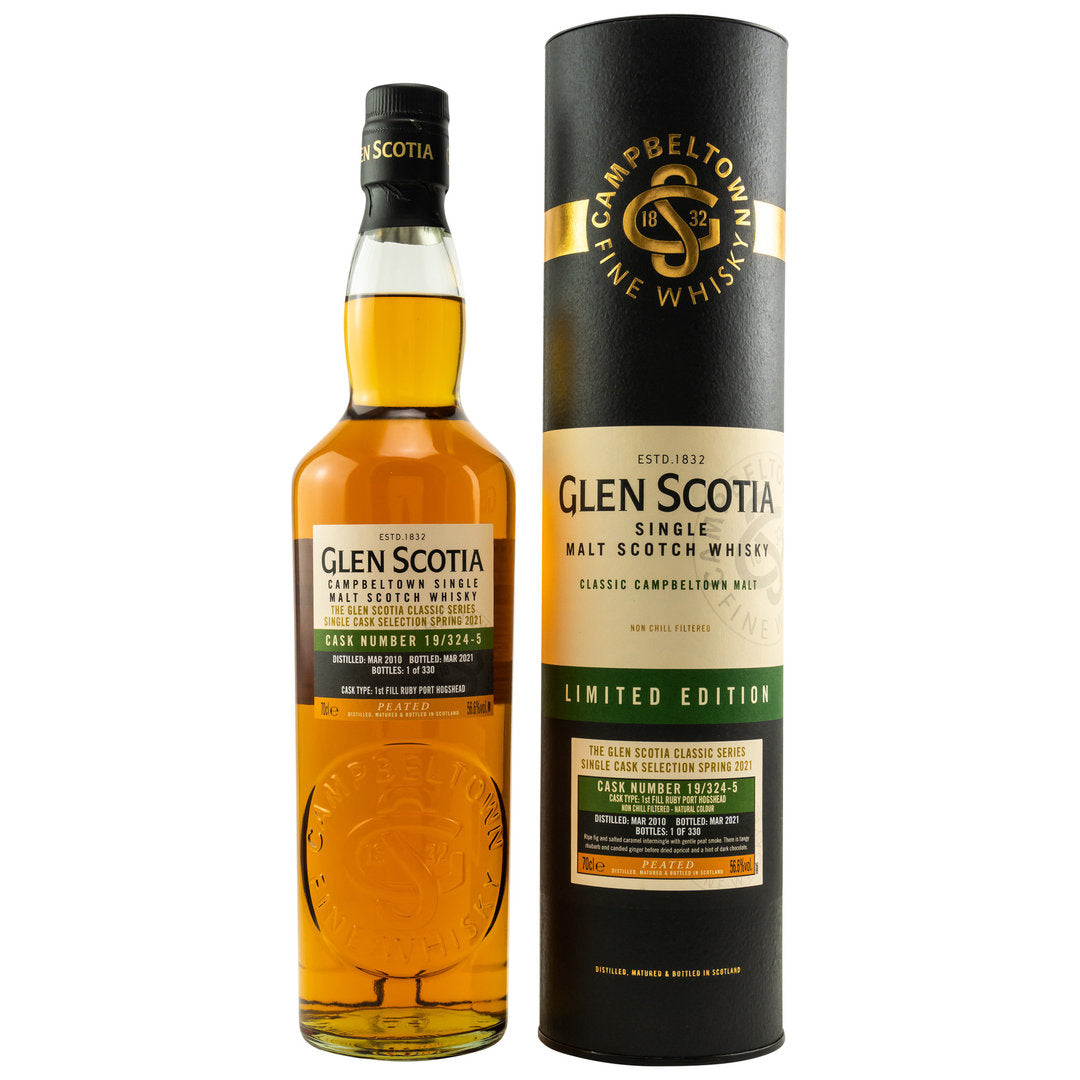 Glen Scotia peated 11 Jahre Single Cask No.: 19/324-5 Ruby Port 56,6 %